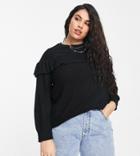 Yours Sweater With Frill Detail In Black