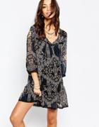 Only Tassle Front Patch Print Dress - Multi