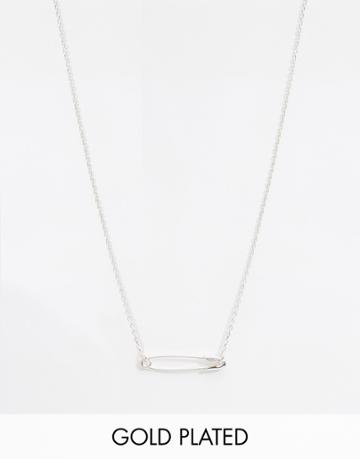 Eyland Thora Safety Pin Necklace - Silver
