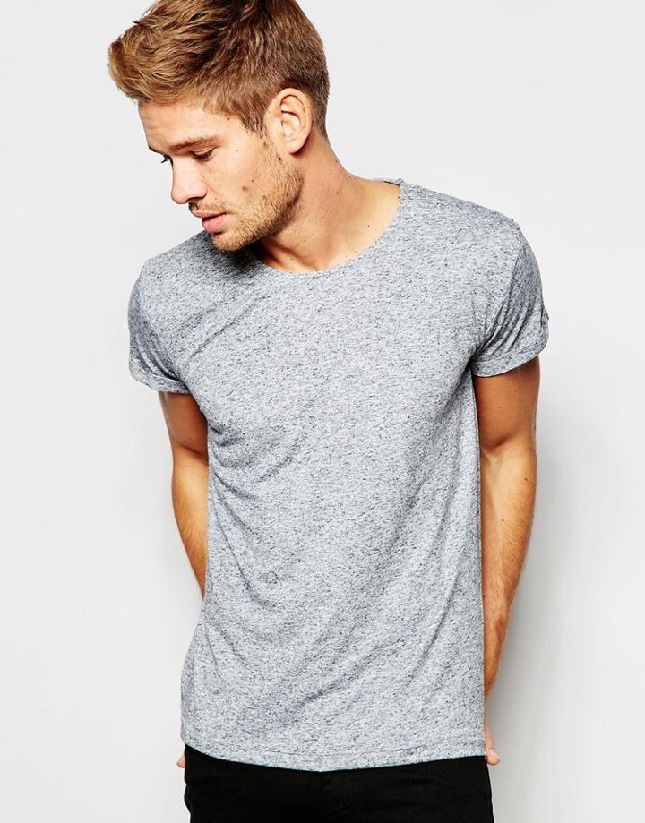 Selected Homme Marl T-shirt - Dark Gray