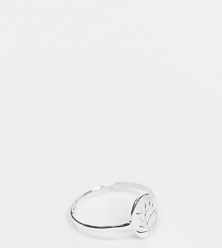 Kingsley Ryan Recycled Sterling Silver Small Signet Ring With Etching