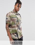 Reclaimed Vintage Camo Shirt In Regular Fit - Khaki