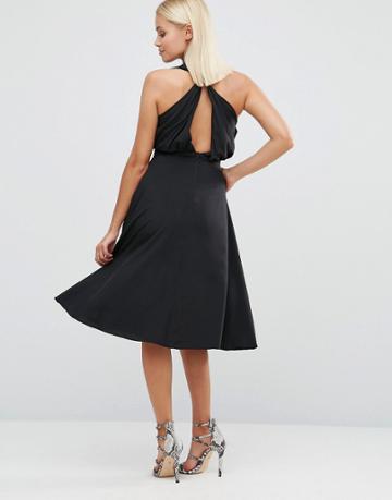 Hedonia Halterneck Skater Dress - Black