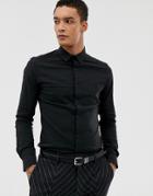 Twisted Tailor Super Skinny Shirt In Black - Black