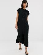 & Other Stories Shirt Dress In Black - Black