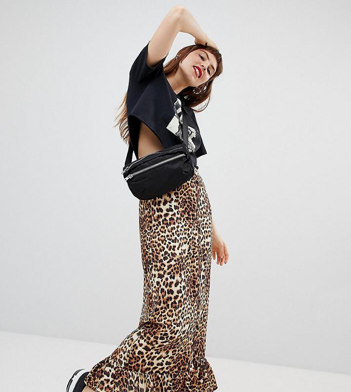 Reclaimed Vintage Inspired Leopard Print Midaxi Skirt - Brown