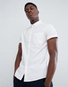 Asos Design Casual Slim Fit Oxford Shirt In White - White