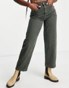 Topshop Baggy Organic Cotton Blend Jean In Green