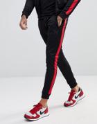 Good For Nothing Skinny Track Joggers With Side Stripes - Black