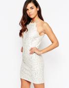Lashes Of London Sophia Glitter Lace Mini Dress - Cream