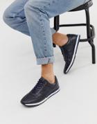 Silver Street Leather Sneaker In Navy - Navy