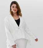 Unique21 Hero Frill Hem Blazer-white