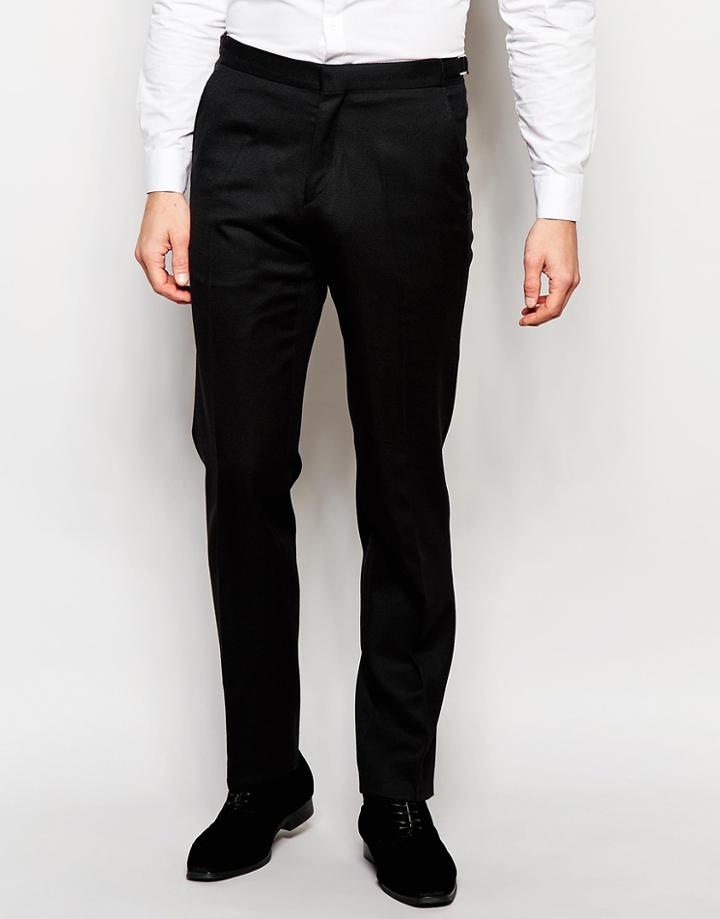 Hart Hollywood By Nick Hart 100% Wool Suit Pants In Slim Fit - Navy