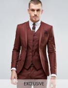 Heart & Dagger Super Skinny Suit Jacket In Brown - Brown