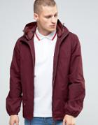 Pretty Green Jacket With Hood In Burgundy - Red