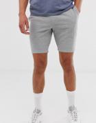 Asos Design Jersey Skinny Short In Rib In Gray Marl