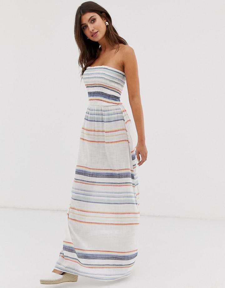 Influence Striped Beach Maxi Dress - White