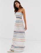 Influence Striped Beach Maxi Dress - White