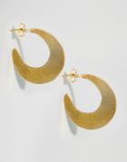 Made Cresent Hoop Earrings - Gold