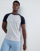 French Connection Contrast Sleeve Raglan T-shirt-gray