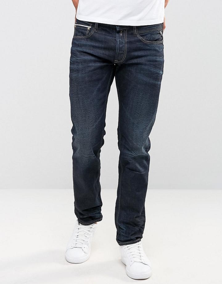 Replay Ronas Slim Jeans Dark 3d Wash - Blue