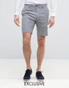 Noak Skinny Shorts In Waffle - Gray