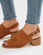 New Look Open Toe Faux Suede Sandal - Tan