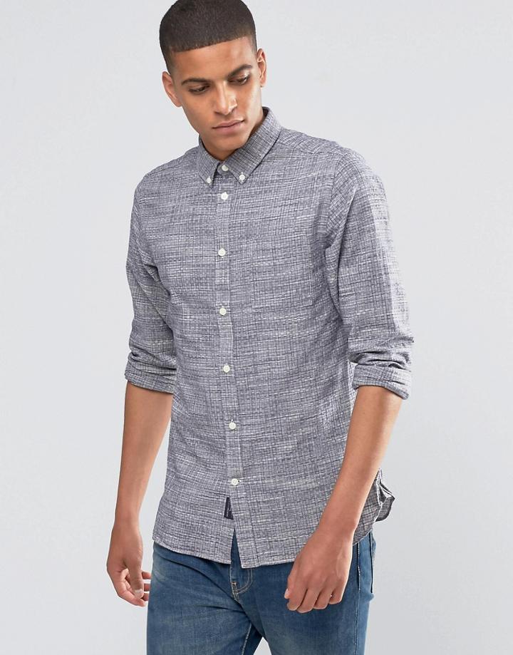 Selected Homme Basket Weave Shirt - Blue