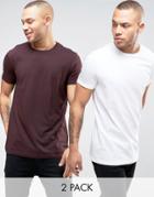 Asos Longline T-shirt 2 Pack Save - Multi
