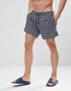 Ea7 All Over Logo Swim Shorts In Navy - Navy