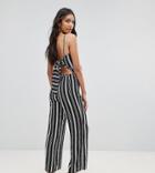 Oh My Love Tall Bow Back Wide Leg Culotte Jumpsuit - Multi