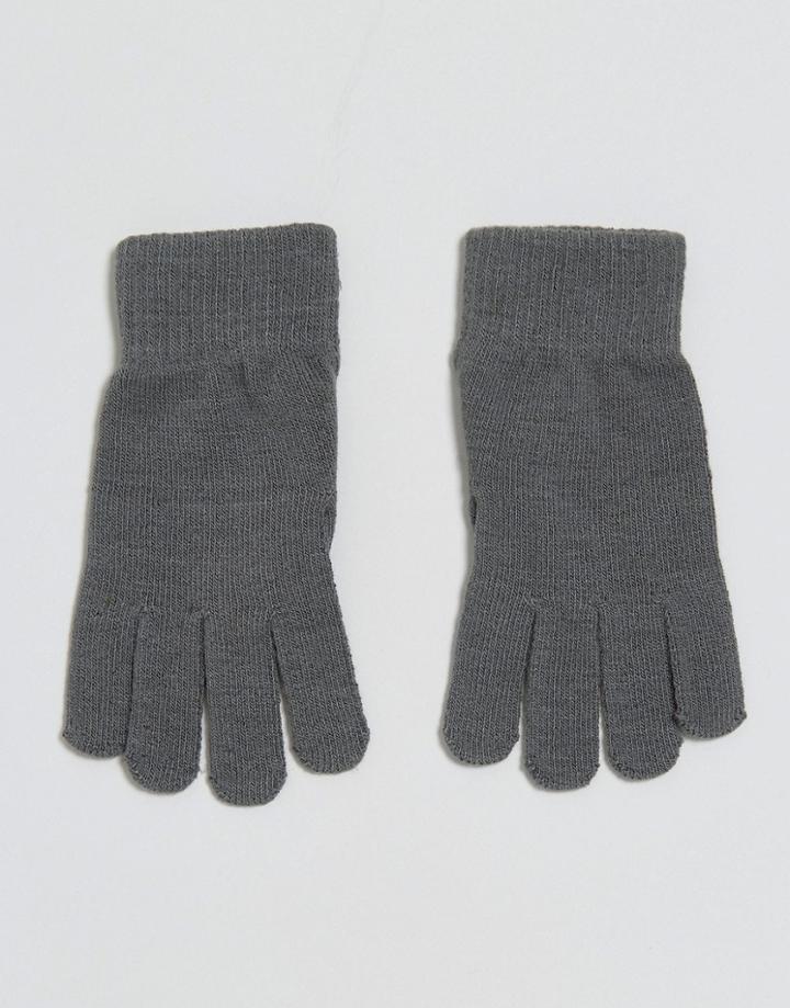 Asos Touch Screen Gloves In Gray - Gray