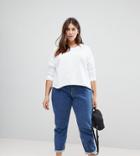 Asos Curve Swing Sweatshirt With Raw Hem-white