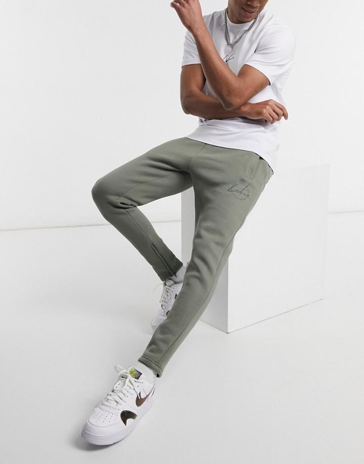 The Couture Club Slim Fit Archive Update Embroidered Sweatpants In Green