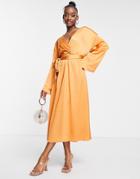 Trendyol Midi Dress In Cinnamon-orange