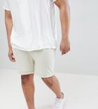 Asos Design Plus Skinny Shorts With Turn Up Hem In Beige - Beige