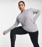 Asos 4505 Curve Icon Long Sleeve Run Top-gray