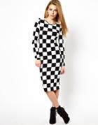 Brave Soul Checked Midi Body-conscious Dress - Multi