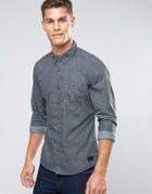 Esprit Texture Printed Shirt In Slim Fit - Gray