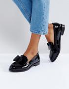 Office Present Bow Flat Shoes - Black