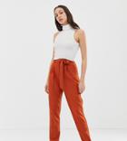 Asos Design Tall Woven Peg Pants With Obi Tie-red