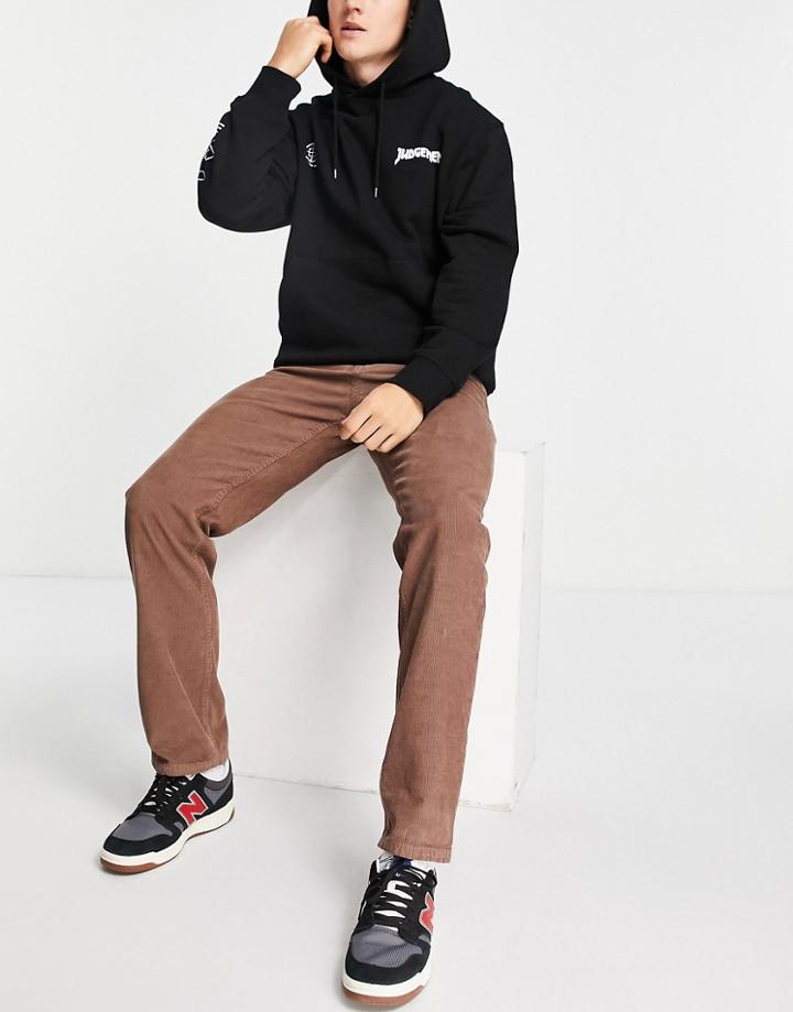 Asos Design Dad Jeans In Brown Corduroy