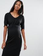 Noppies Maternity Relaxed Drape Front Jersey Dress - Black