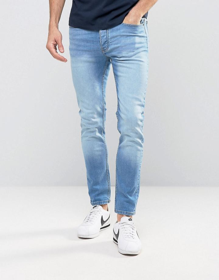Burton Menswear Superskinny Light Wash Jeans - Blue