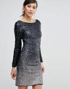 Coast Ella All Over Sequin Long Sleeved Dress - Navy