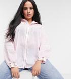 River Island Plus Lasercut Detail Shirt In Pink
