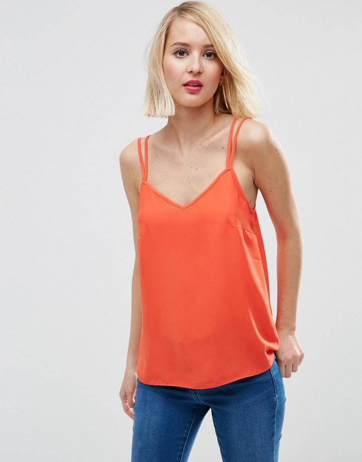 Asos Woven Cami Top With Double Straps - Burnt Orange
