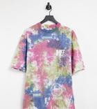 Collusion Unisex Oversized T-shirt With Print In Tie Dye-multi