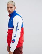 Champion Overhead Jacket With Logo Sleeve Print In Red - Red
