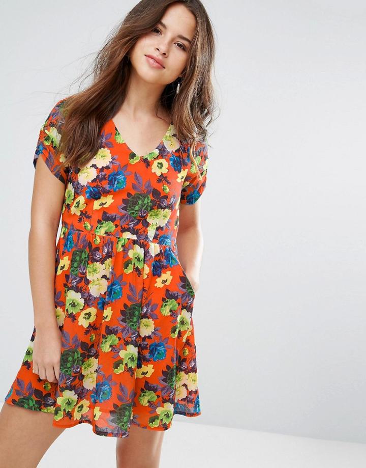 Louche Dellana Floral Dress - Orange